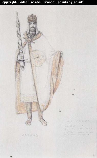 Fernand Khnopff Costume Drawing for Le Roi Arthus Arthus